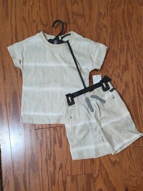 Volcom Kids Neutral Tie-Dye Short Sleeve Tee & Shorts Set